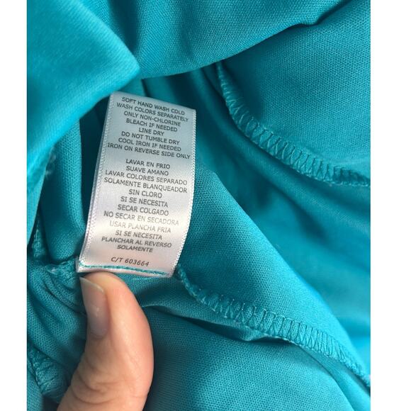 Danny & Nicole Women's Size 4 Teal Lace Fit & Flare Skater Dress #0573 - Picture 7 of 11